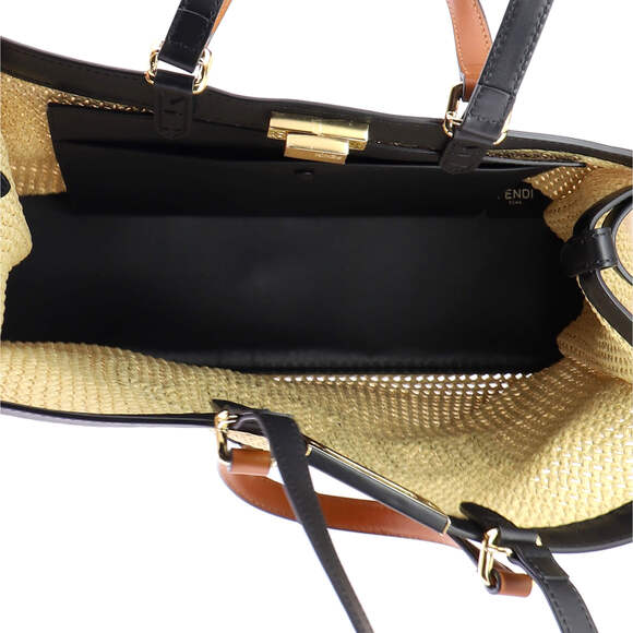 Fendi Peekaboo X-Tote Raffia Medium #240160F22B - Picture 5 of 6